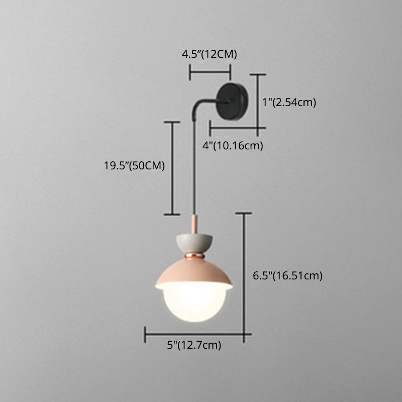Macaroon Mini Wall Sconce Nordic Colorful Indoor Decoration Wall Lighting for Bedroom Corridor Clearhalo 'Wall Lamps & Sconces' 'Wall Lights' Lighting' 2627803
