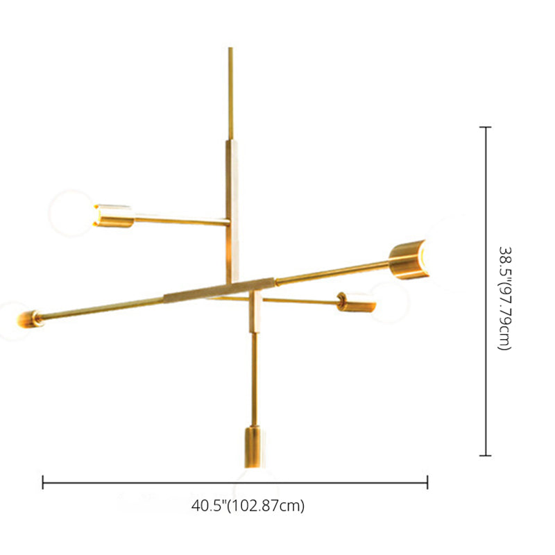 Modern Minimalist Linear Chandelier Light Fixture - Taavita White Glass 5 Light Ceiling Chandelier with Gold Black Accents