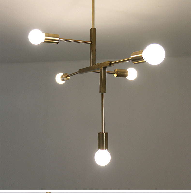 Modern Minimalist Linear Chandelier Light Fixture - Taavita White Glass 5 Light Ceiling Chandelier with Gold Black Accents
