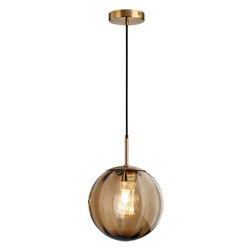 1 Light Round Hanging Ceiling Lights Post-Modern Water Glass Hanging Light Fixtures for Restaurant Clearhalo 'Ceiling Lights' 'Pendant Lights' 'Pendants' Lighting' 2630161