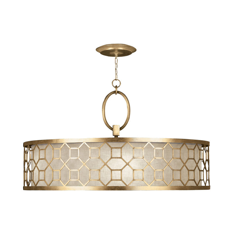 16"/19.5"/23.5" Diameter Taavita Style Drum Chandelier 3-Light Gold Brass Hanging Ceiling Lamp