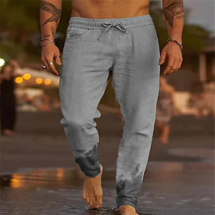 Men’s Casual Jogger Pants | Adjustable Drawstring Waist | Breathable Linen Fabric | Comfortable Fit