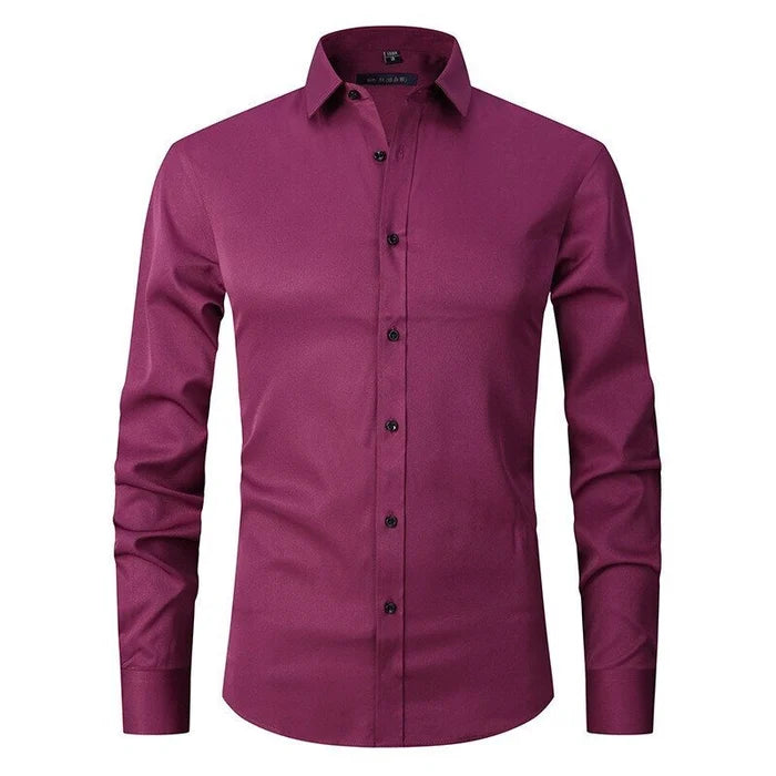 Men’s Stretch Button-Down Dress Shirt | Wrinkle Resistant & Breathable Fabric | Slim Fit Design | Comfortable Fit