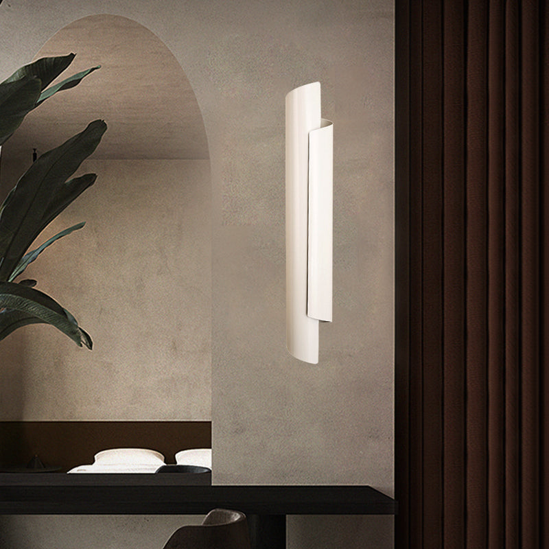 Modern Iron Black/White/Gold-Scrolled Wall Lamp 2-Light Fixture, 16"/21.5"/29.5" Wide