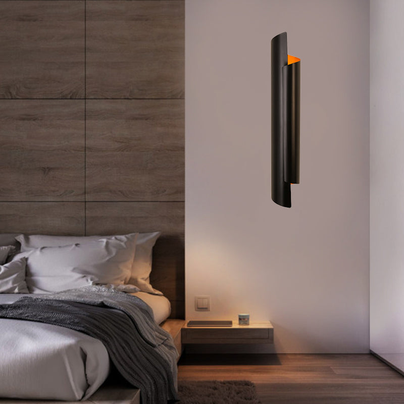 Modern Iron Black/White/Gold-Scrolled Wall Lamp 2-Light Fixture, 16"/21.5"/29.5" Wide