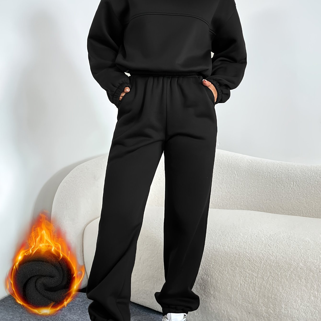 Hoodie and Jogger Set | Fleece-Lined | All-Day Warmth | Polyester