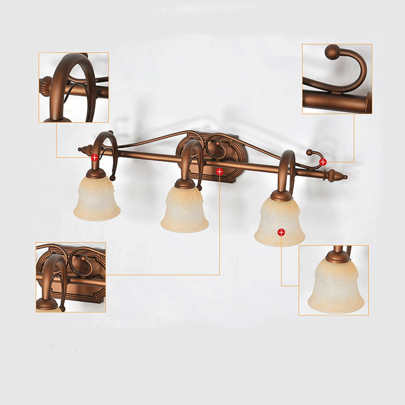 2/3/4 Lights Bell Vanity Lamp Vintage Style White Glass Sconce Light Fixture for Bathroom - Traditional Design, 9" Shade Height, E26/E27 Bulb Base, LED/Incandescent/Fluorescent Compatible