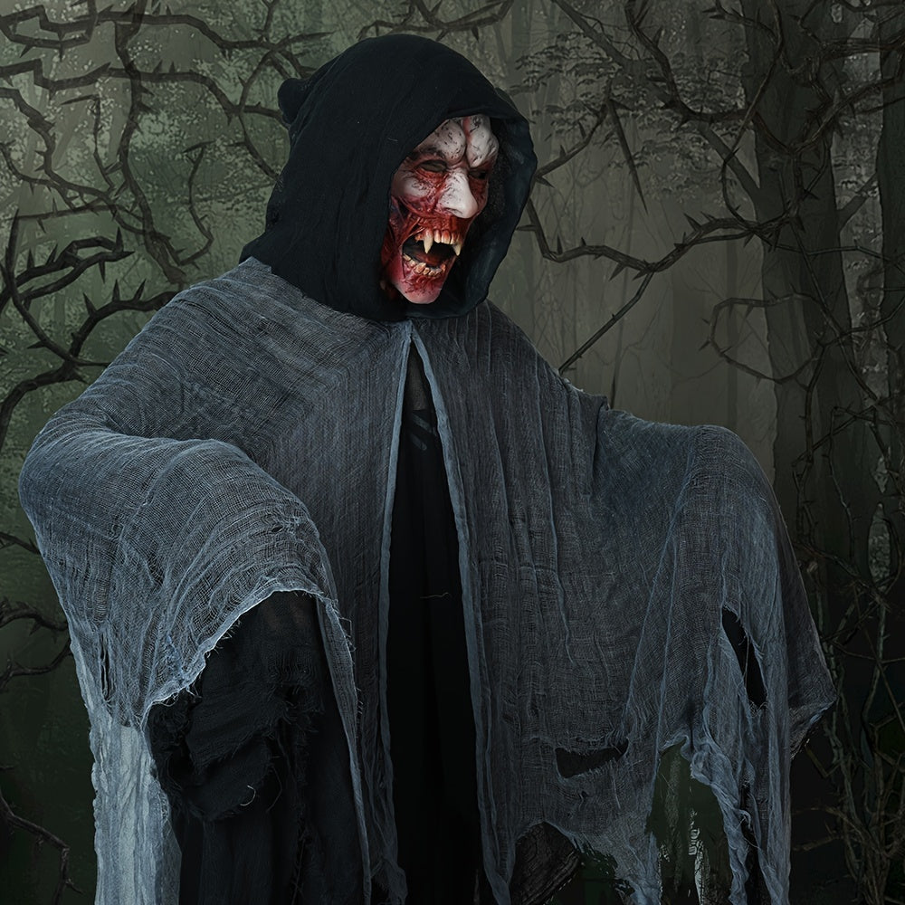 Teen Skeleton Cloak with Hood for Halloween - Lightweight Spooky Costume