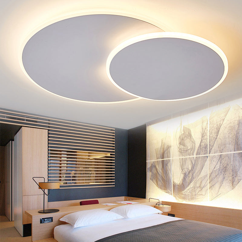 Round Acrylic Flush Mount Ceiling Light Fixture Minimalist Warm/White 16"/19.5" Wide LED Lamp in Taavita/White Light