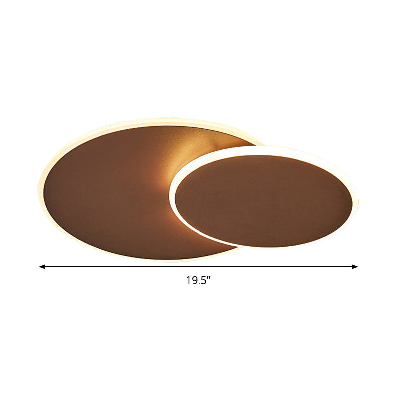 Round Acrylic Flush Mount Ceiling Light Fixture Minimalist Warm/White 16"/19.5" Wide LED Lamp in Taavita/White Light