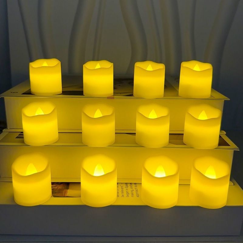 Battery Operated LED Tea Lights Warm White Safe Flame-Free Halloween Glow
