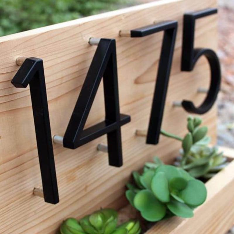 Meraki Address Numbers — Sleek Black Zinc Alloy House Numbers