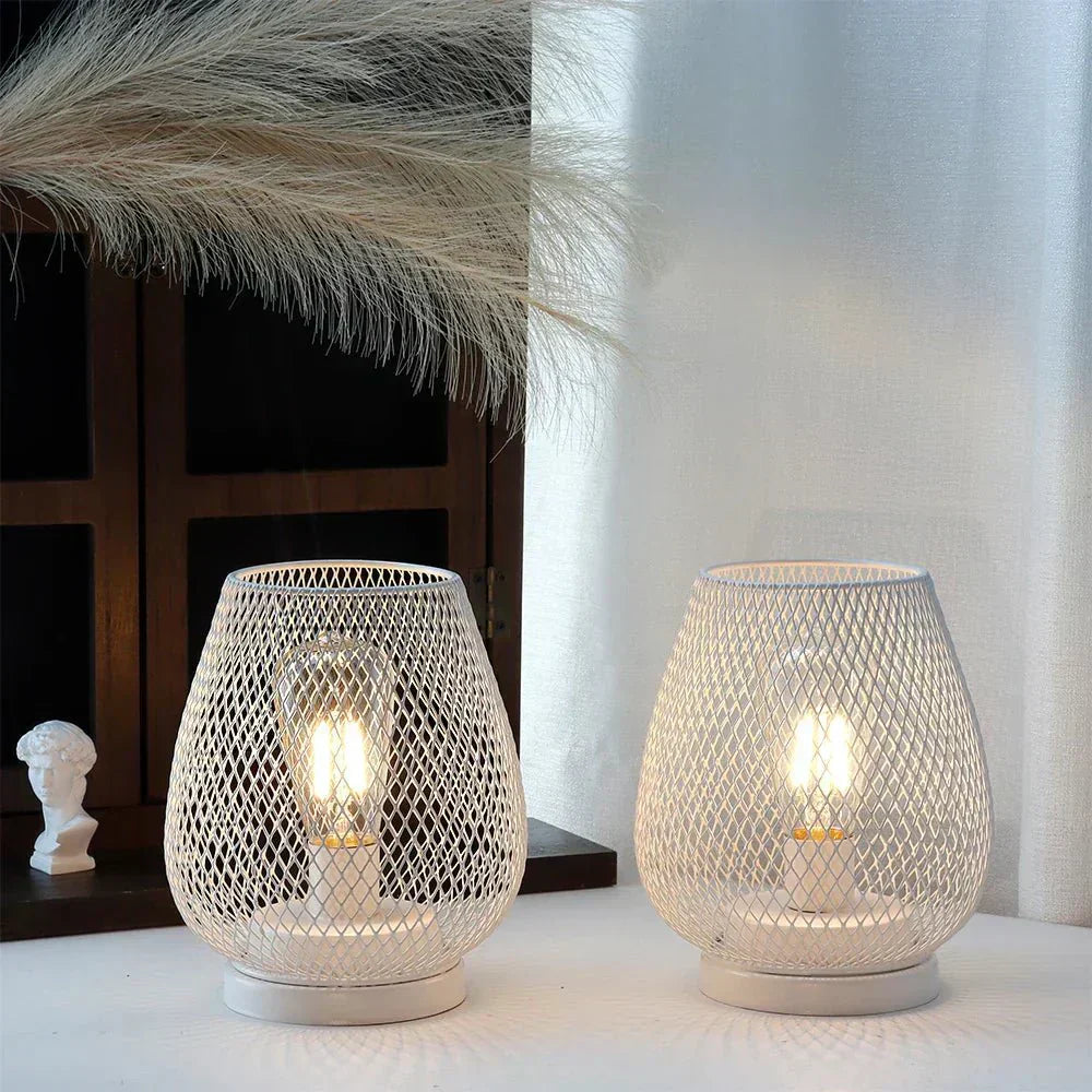 LuxeGlow Portable Metal Table Lamp with Warm LED Light