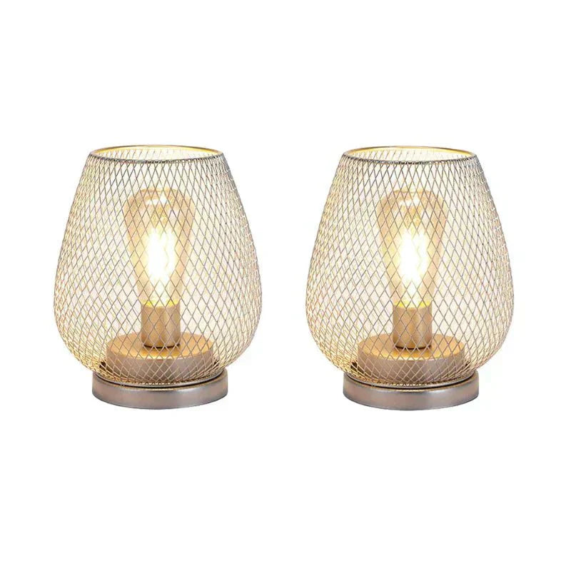 LuxeGlow Portable Metal Table Lamp with Warm LED Light