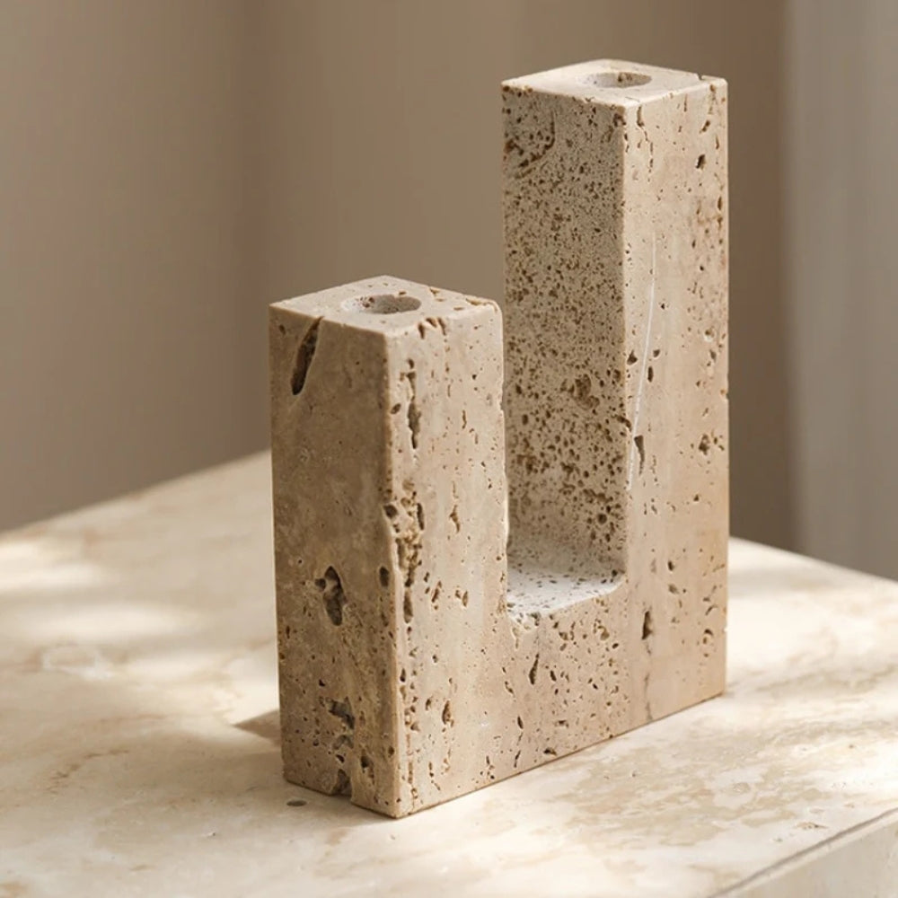 LuxeStone – Elegant Dual Candle Holder for Modern Spaces