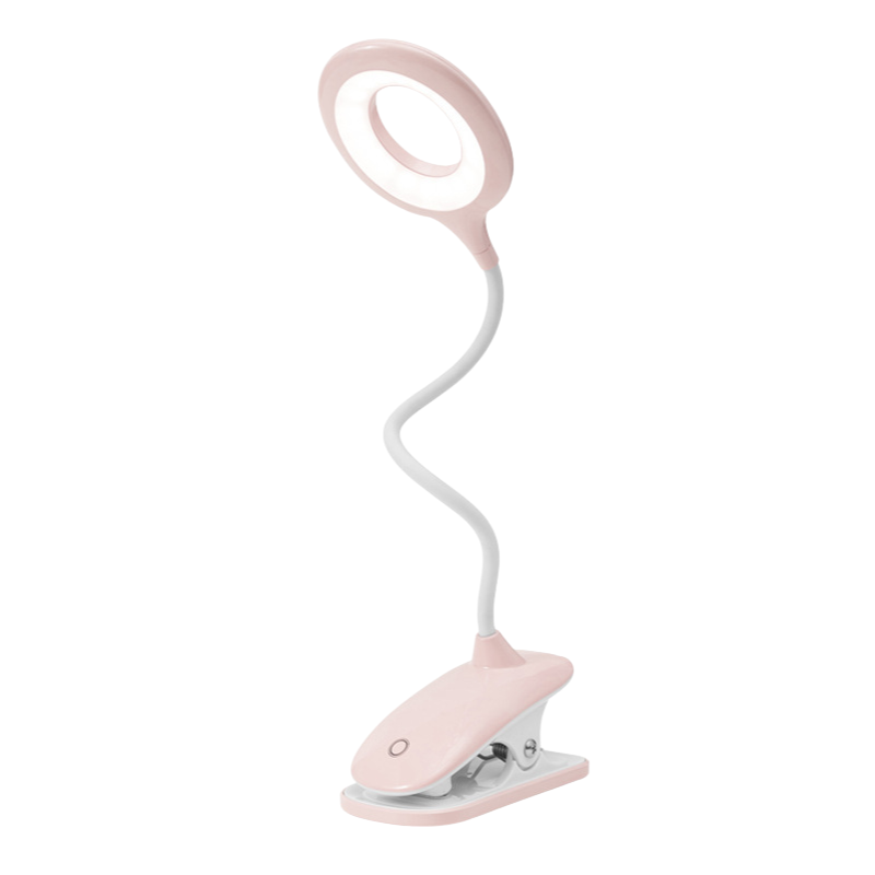 Versatile USB Rechargeable Clip-On Lamp with Adjustable Neck and Touch Control Brightness