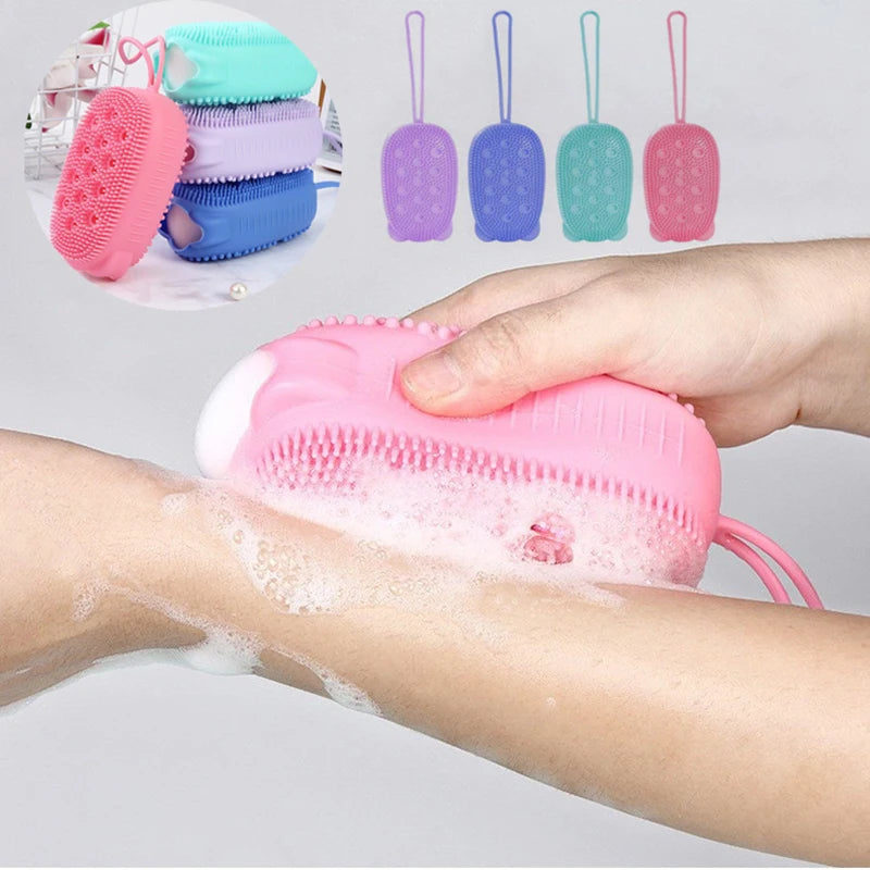Body Scrubber Made of Silicone with Integrated Soap Dispenser