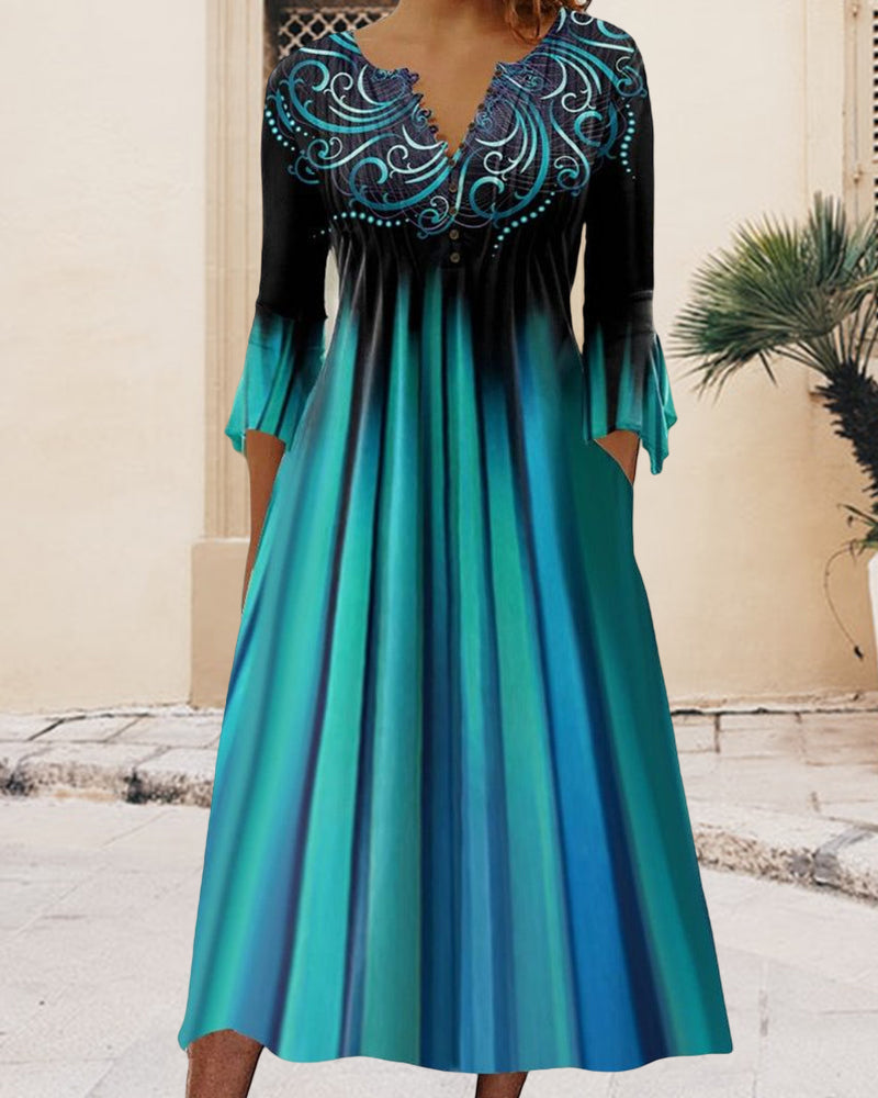 Women’s Maxi Dress | V-Neck & Button-Front | Soft Breathable Fabric | Flattering A-Line Silhouette