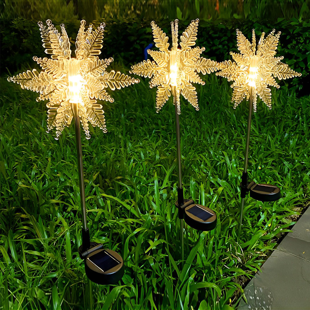 2PCS Waterproof LED Solar Powered Creative Snowflakes Decor Lawn Light by Taavita
