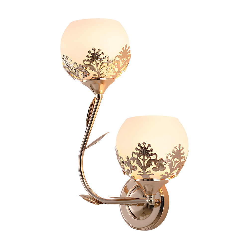2-Light LED Glass Flower Wall Sconces - Simple European Style Lighting