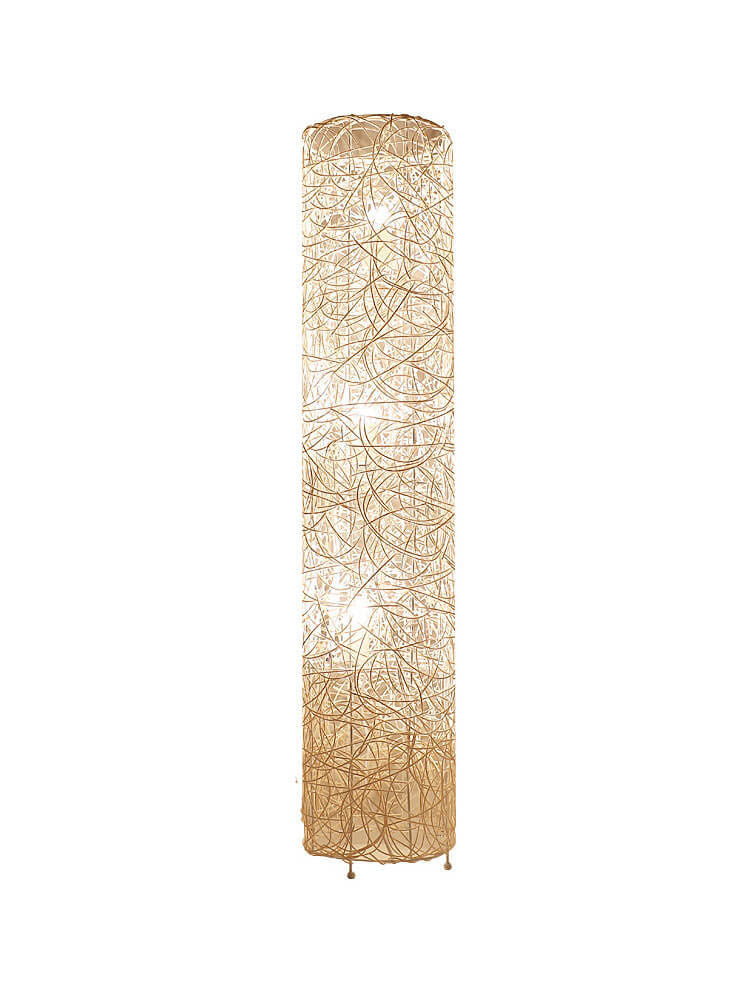 Taavita Minimalist 3-Light Floor Lamp made of Rattan in Column Design