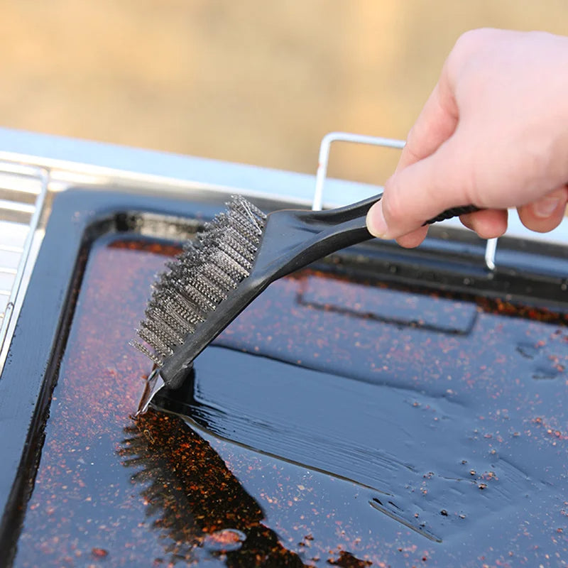 Barbecue Grill Brush with Stainless Steel Wire Bristles