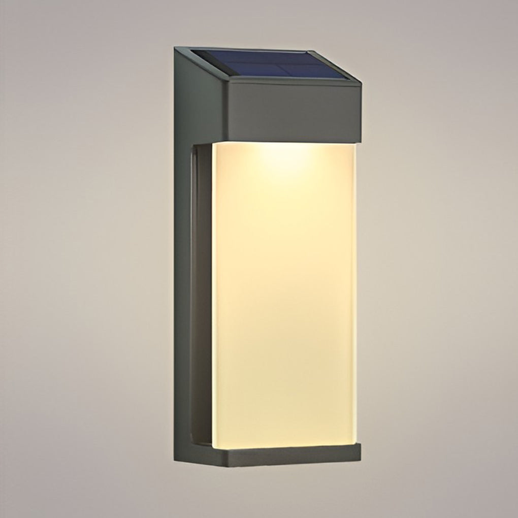 2 Pcs Waterproof Outdoor Solar LED Light-Controlled Rectangular Sconce Lighting