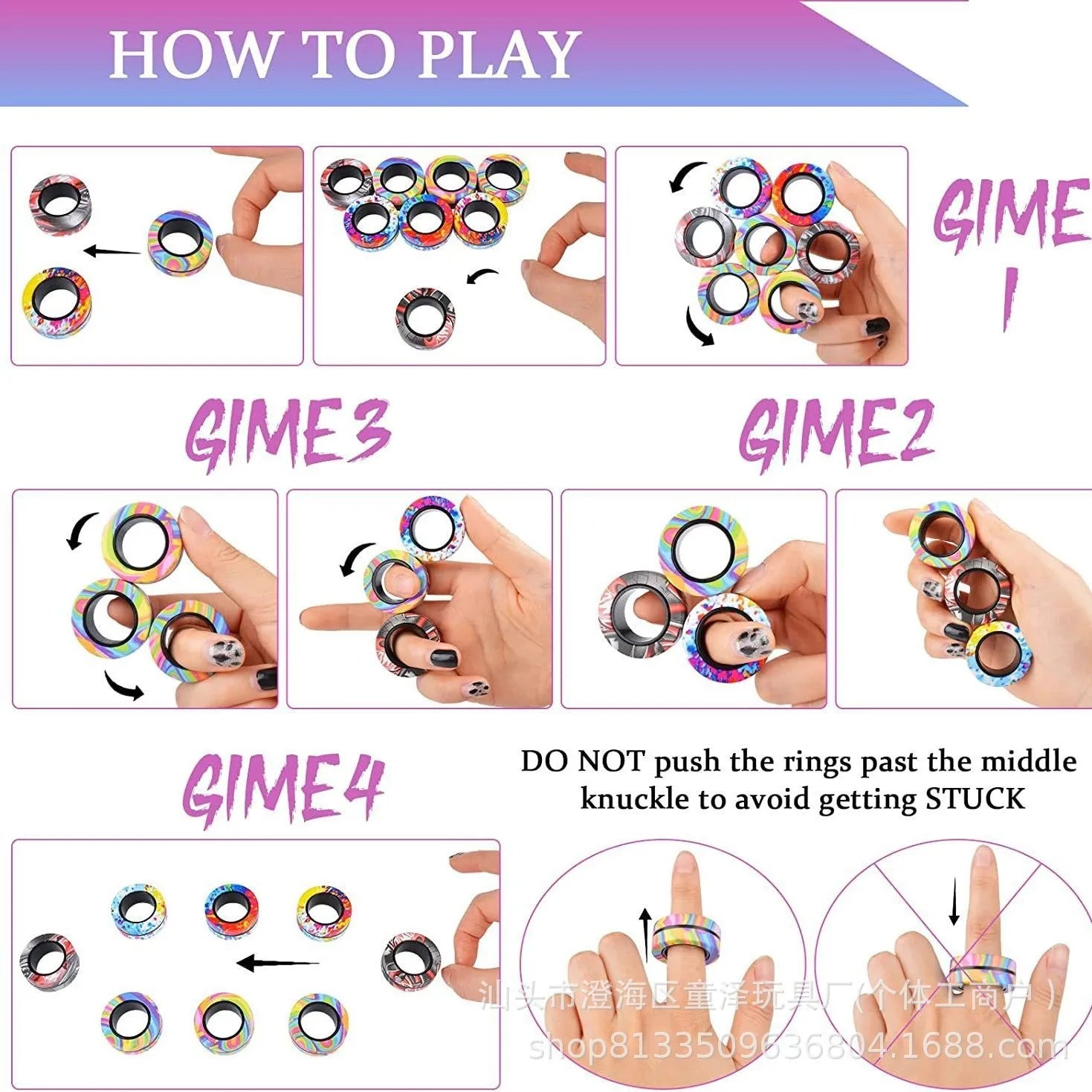 Set of Magnetic Spinner Rings for Fidgeting