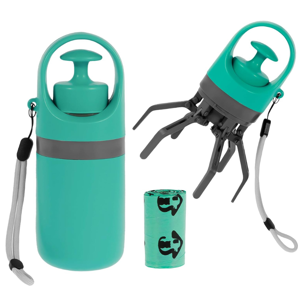 Pet Waste Removal Claw Tool with Waste Bag Holder