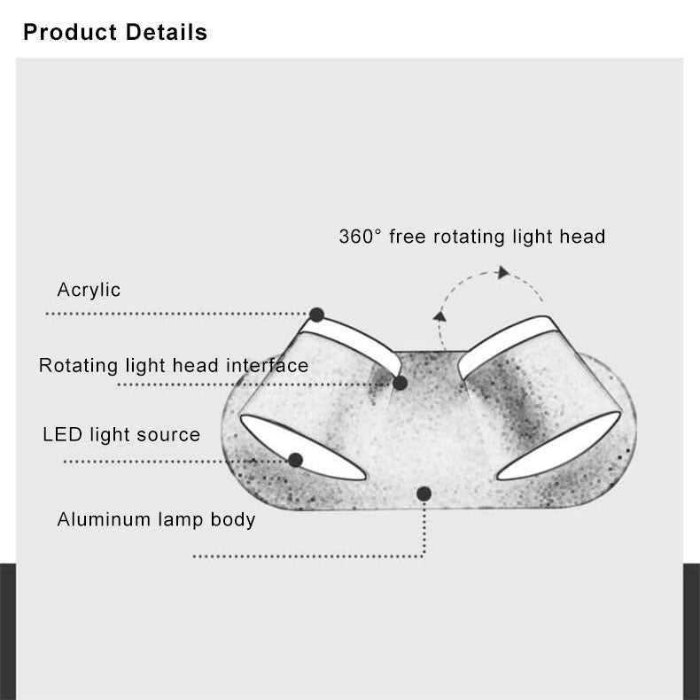 Versatile LED Wall Light with Adjustable Shade and Three Flame Settings