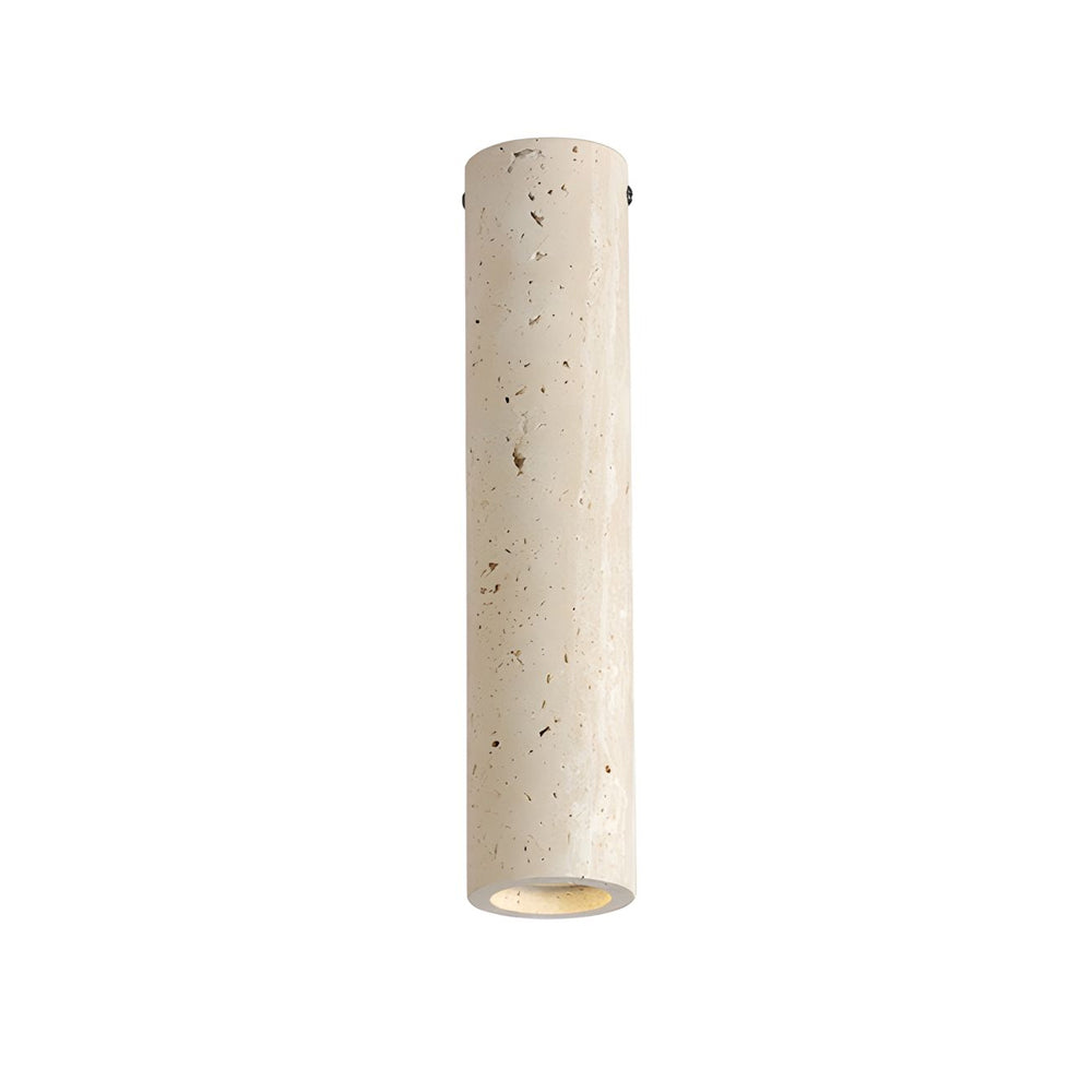 1-Light Modern Yellow Travertine Long Tube Ceiling Lamp for Hallway and Entrance by Taavita