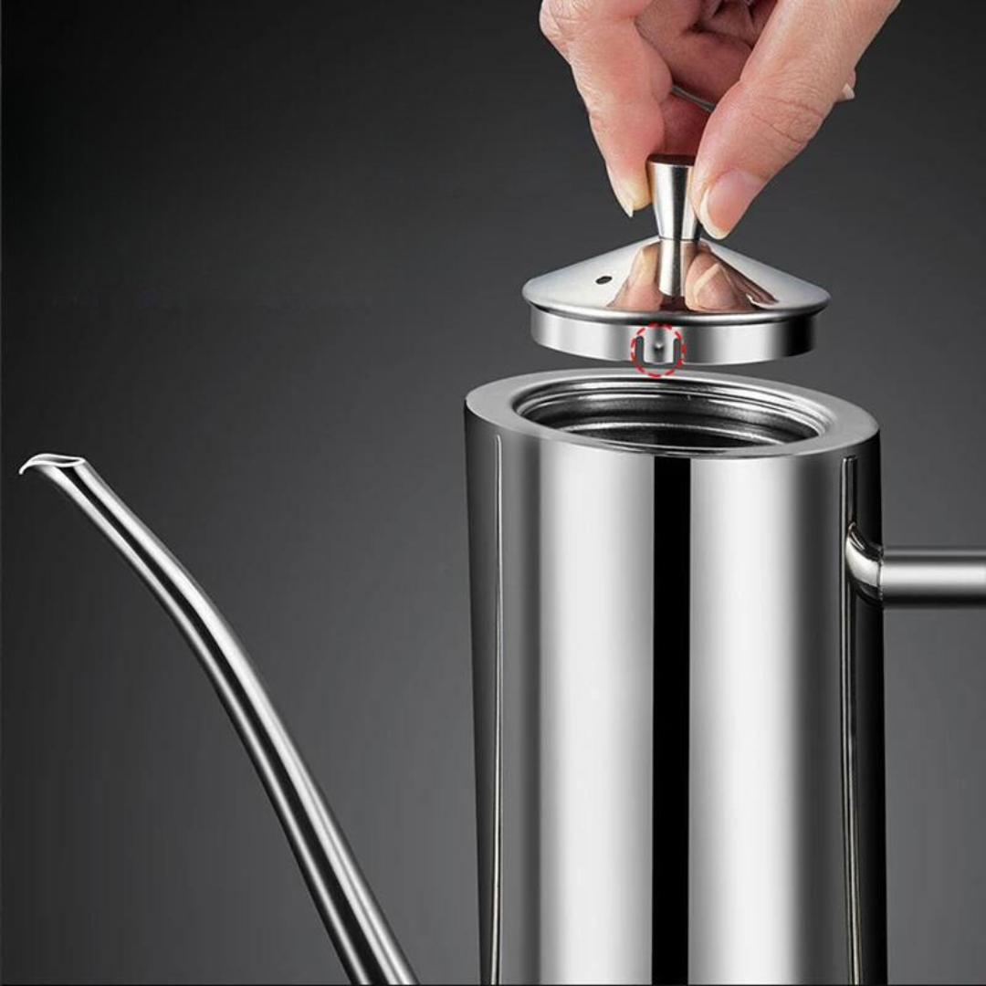 Oil Dispenser in Stainless Steel with Spout for Easy Pouring