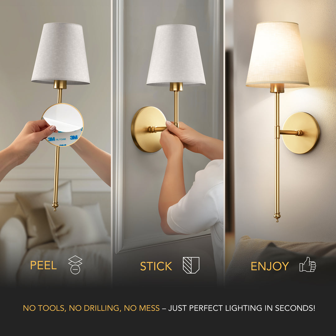 Remote-Controlled Battery Wall Light – Easy Setup & No Damage