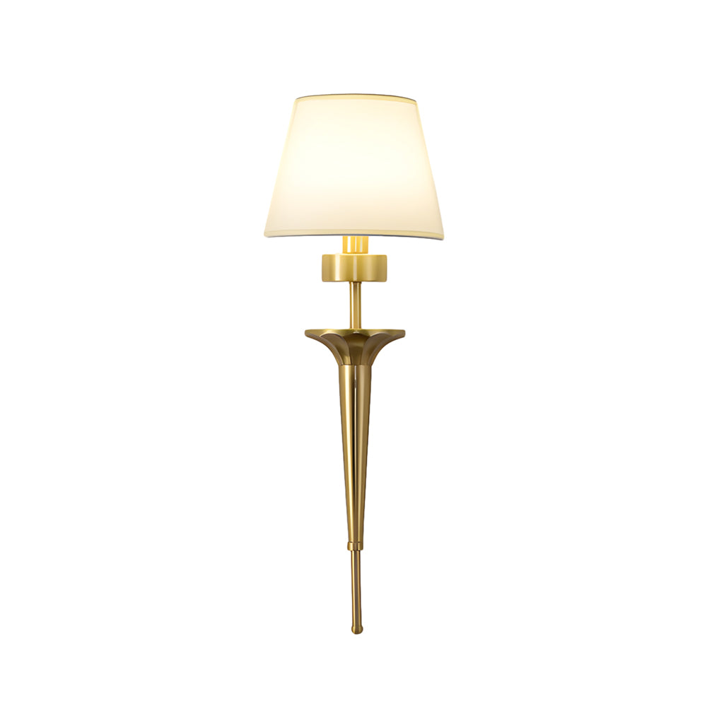 25.98-In H. Gold/Black Copper 1-Light Taavita Wall Sconce with Fabric Shade - Modern Floral Design