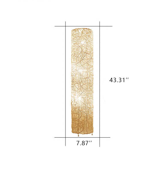 Taavita Minimalist 3-Light Floor Lamp made of Rattan in Column Design