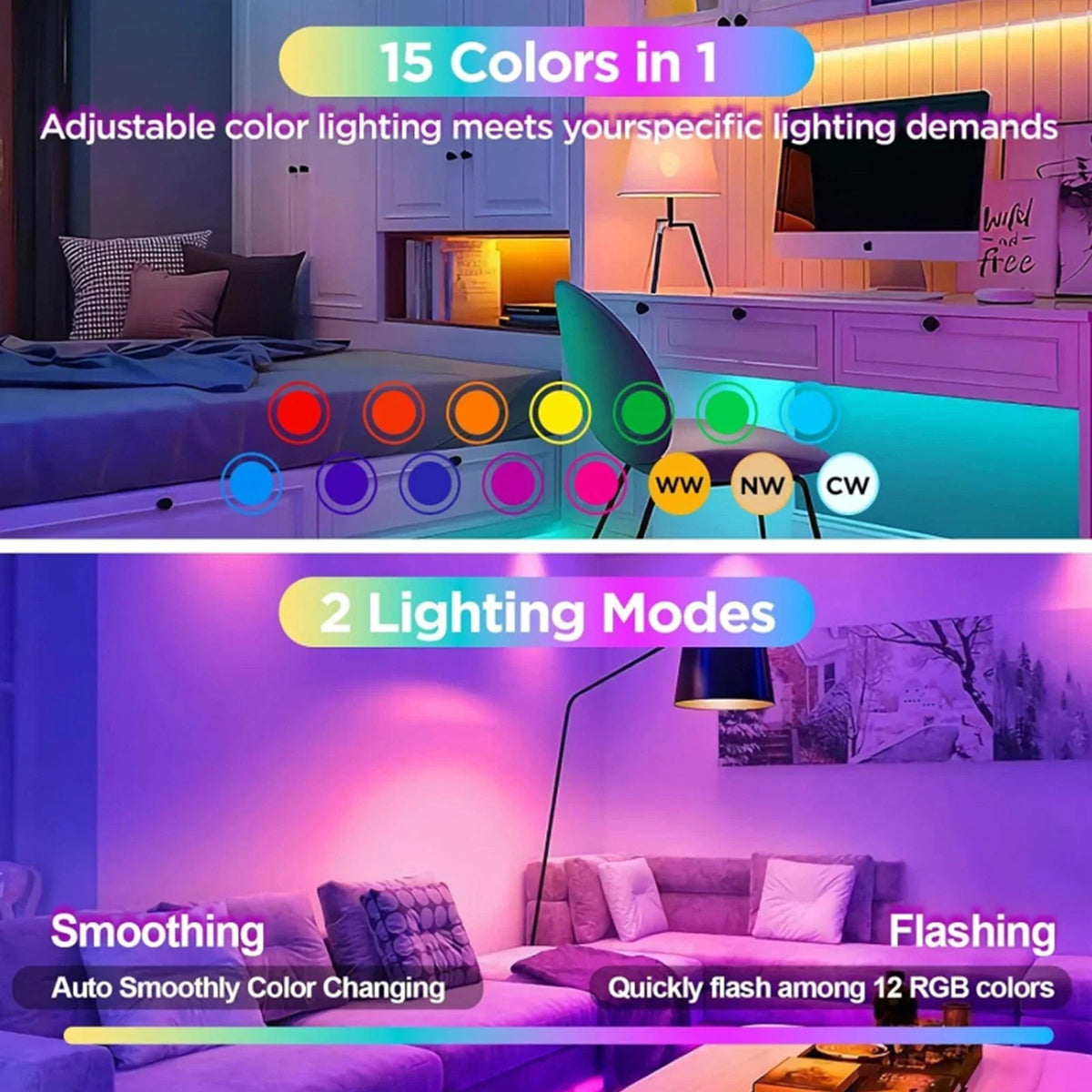 Remote-Controlled E27 Rechargeable LED Lamp with RGB Colors – Wireless