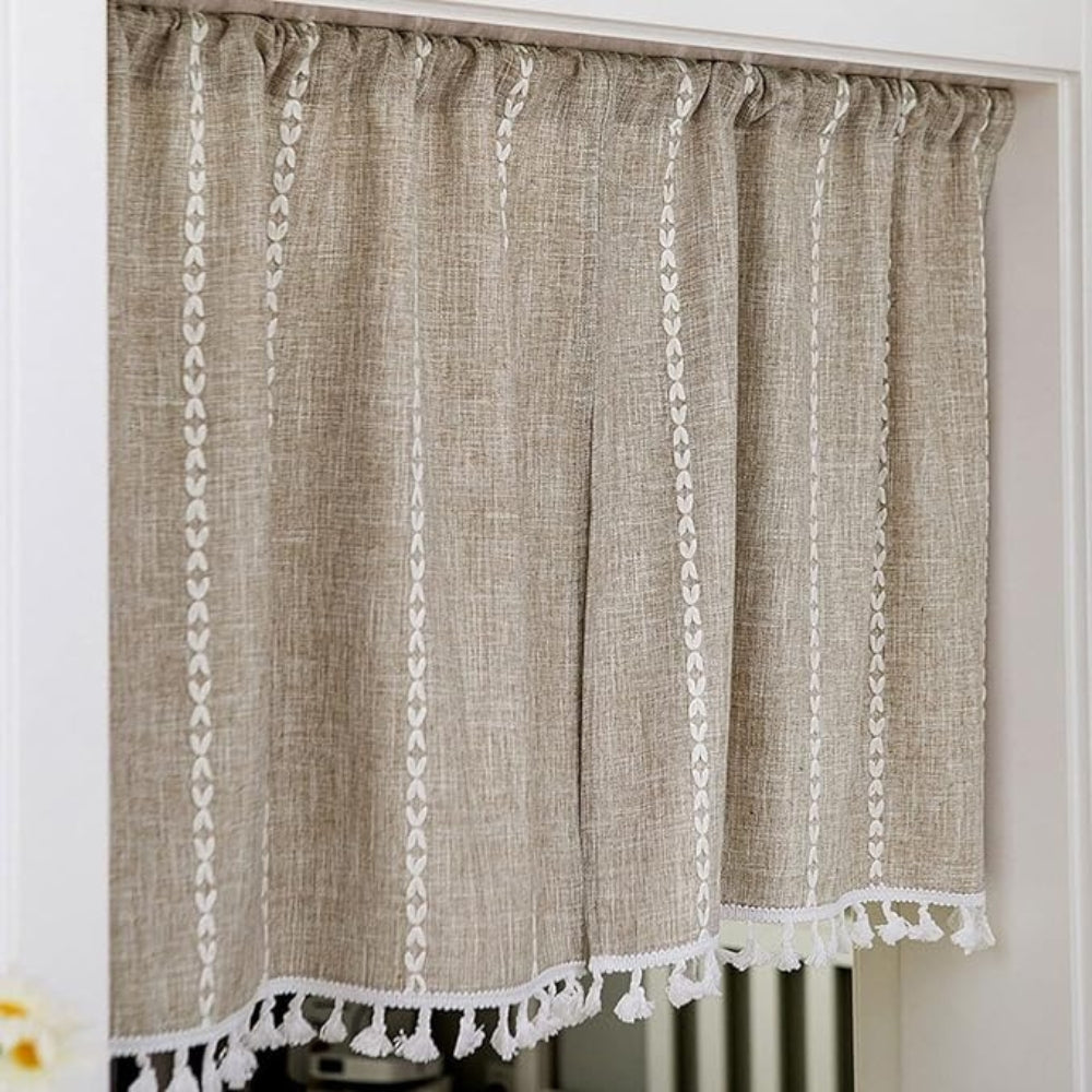 Taavita Cotton Linen Kitchen Curtains