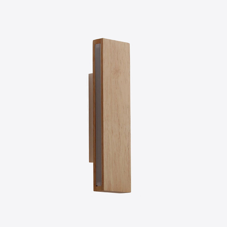 Taavita minimalist, rectangular, flat, rotatable LED wall lamp made of wood