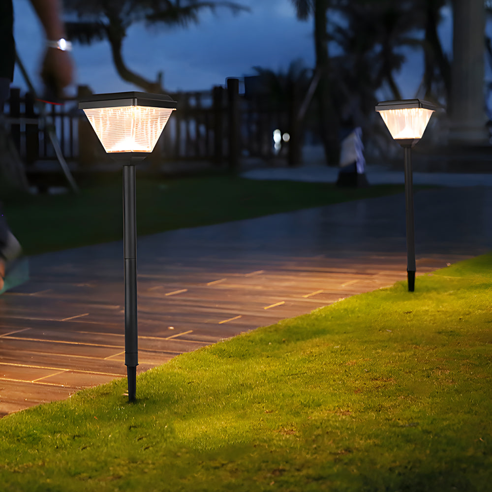 27.6-Inch Black Modern Solar Outdoor Pathway Light by Taavita