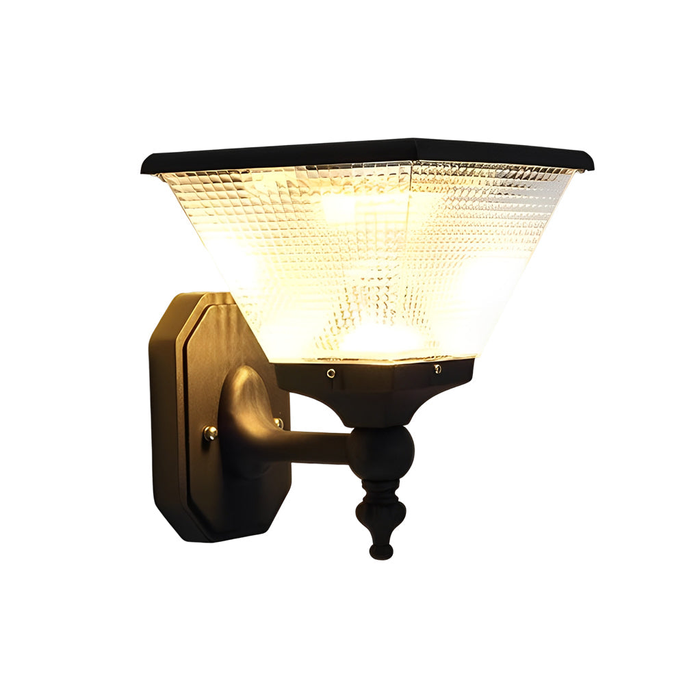 1-Light Modern Black LED Dusk to Dawn Solar Outdoor Wall Light
