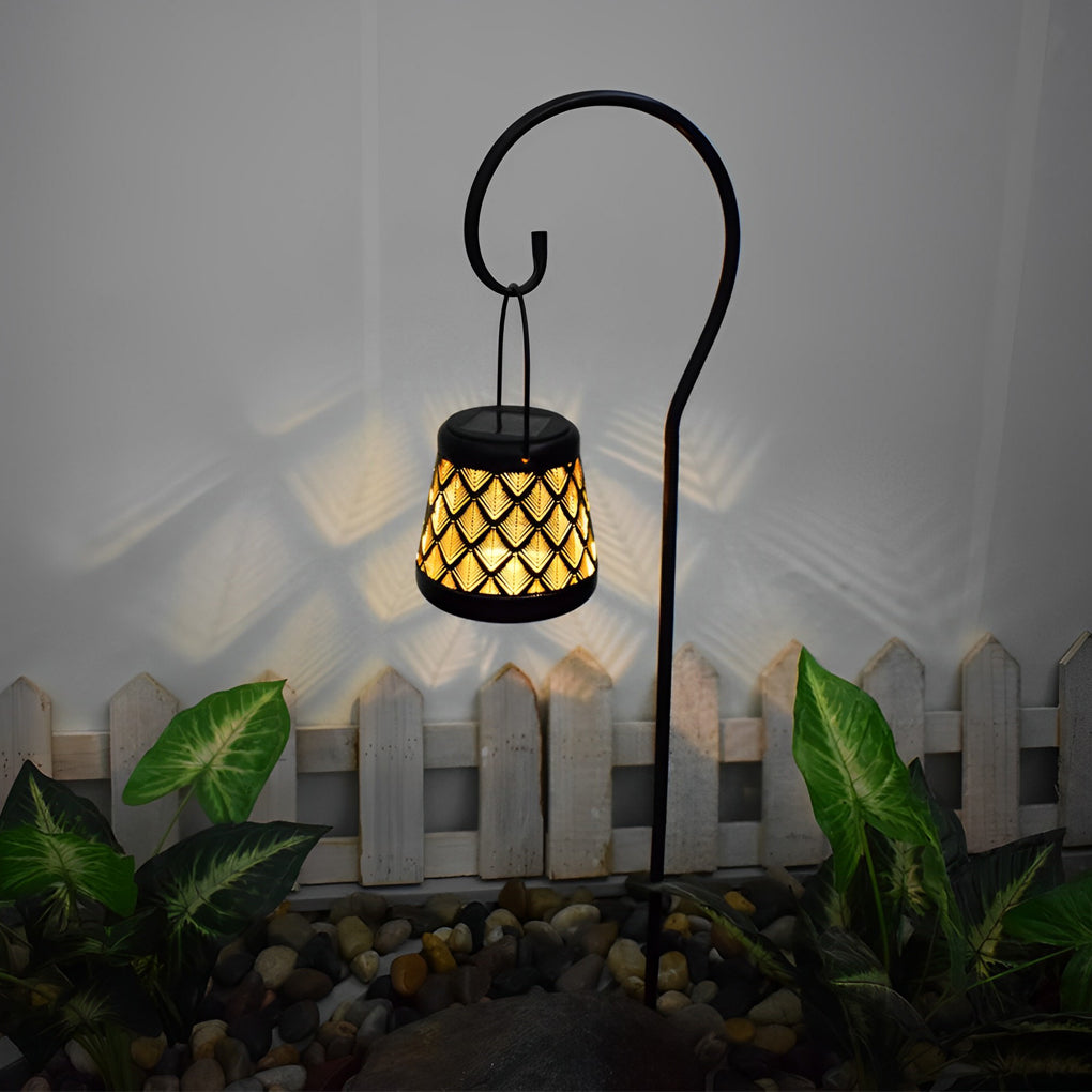 2PCS Retro Solar Taavita Hollow Projection LED Portable Lanterns