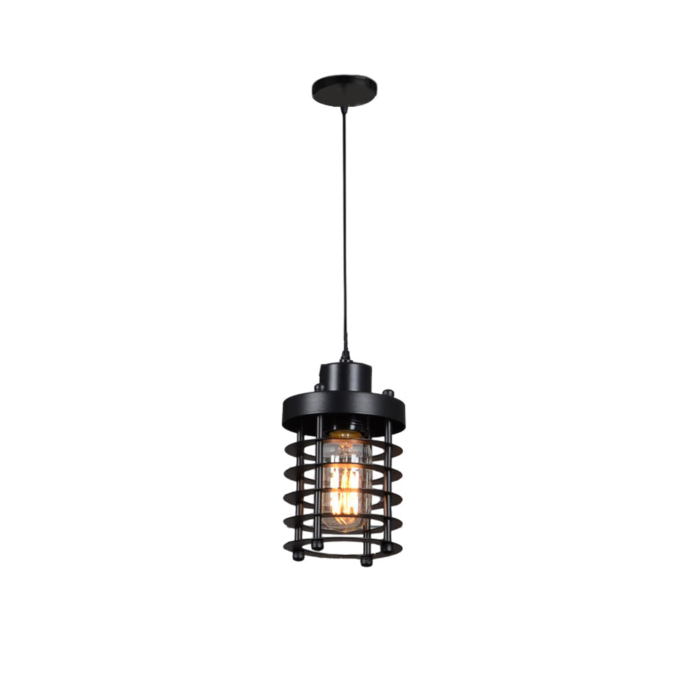 Taavita 1-Light Retro Industrial Aged Metallic Cage Kitchen Pendant Lighting Hanging Lamp
