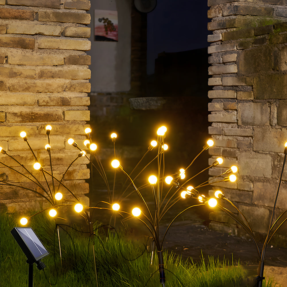 2 Pack Taavita Powered Firefly Lights 8LED Starburst Swaying Waterproof Outdoor Garden Landscape Lighting