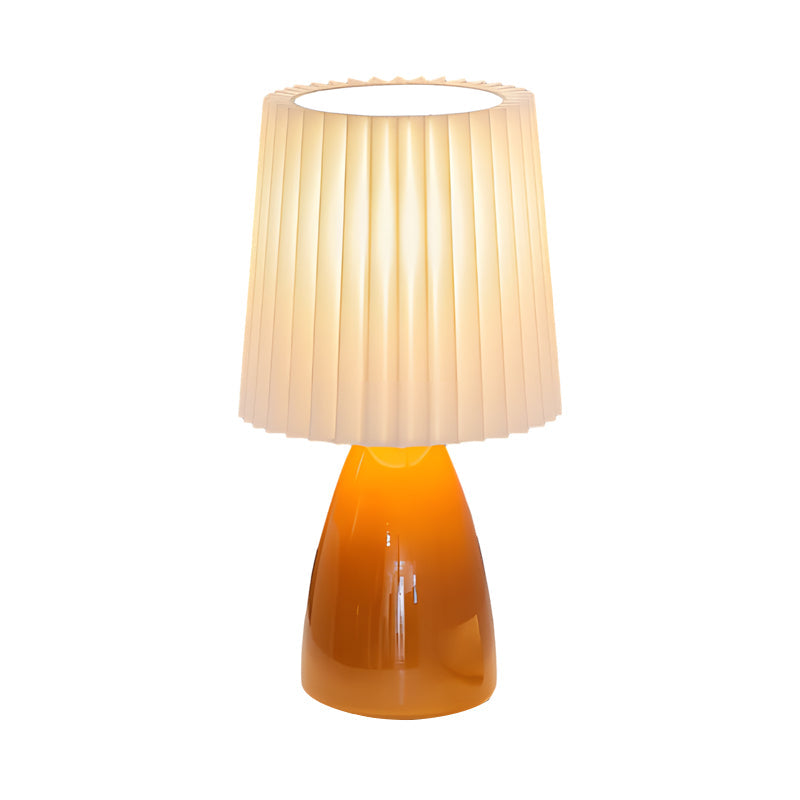 12 inch Dimmable Pleated-Shade Glass Table Lamp