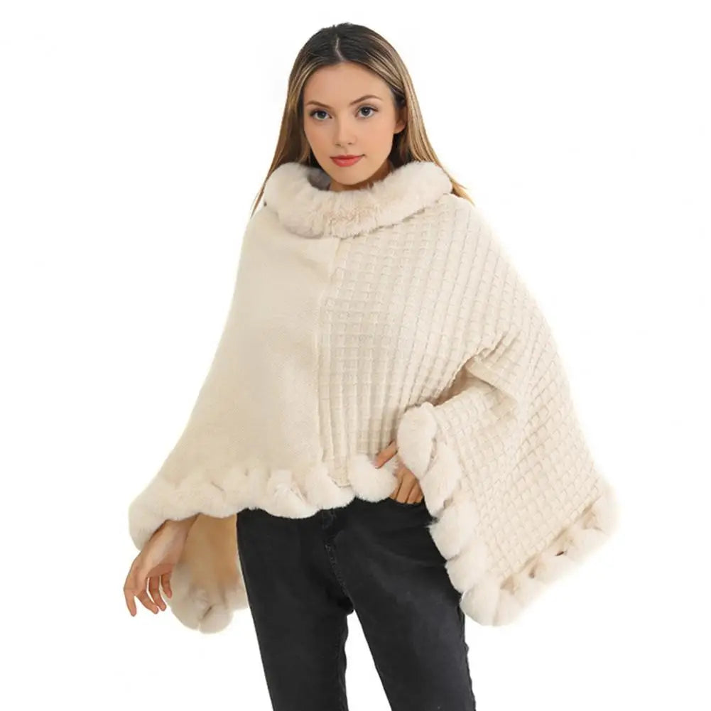 Elegant Plush Wrap Cloak for Women