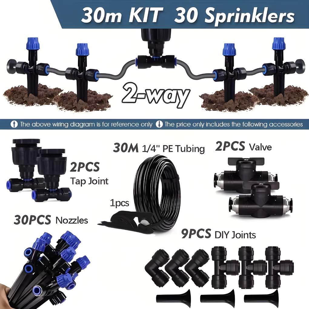 Customizable Garden Watering System with Adjustable Sprinklers