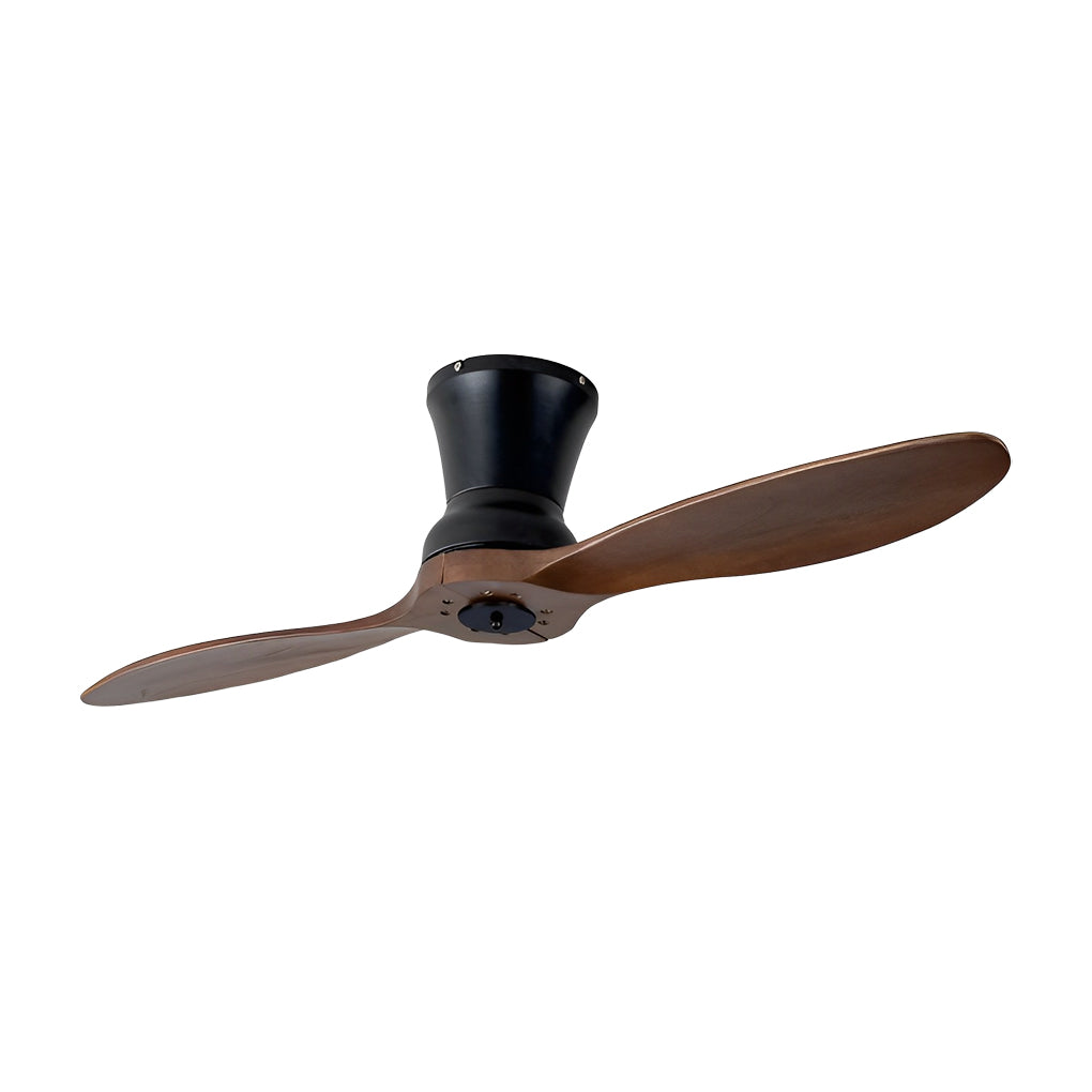 2 Blades Wood 18W LED Modern Dimmable Ceiling Fan with Remote Control Silent