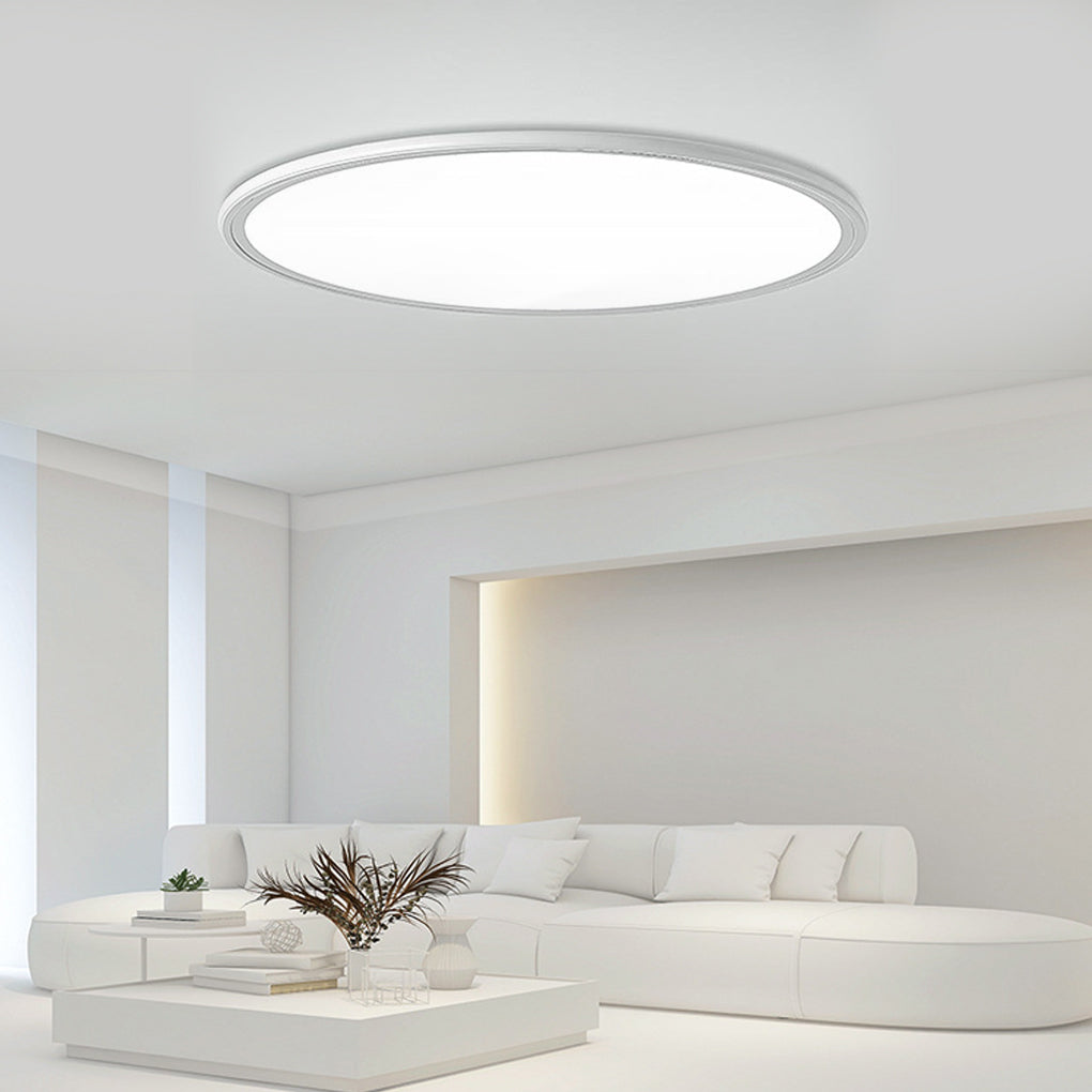 16'' Modern LED Ultrathin Circle Flush Mount Lights White Black Ceiling Lights