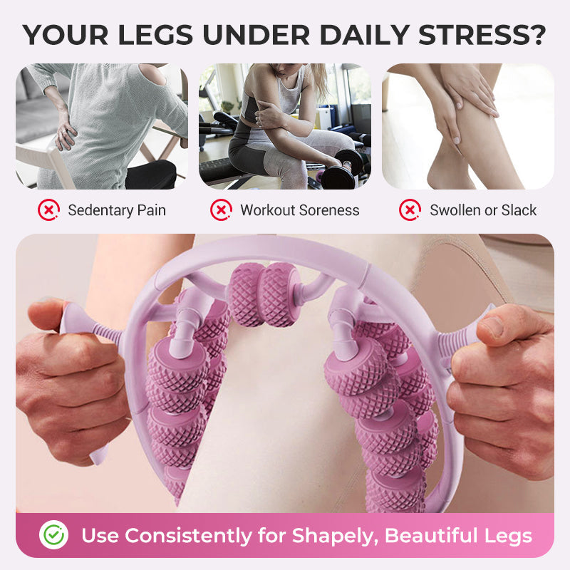 Ergonomic Leg Massage Roller with Knobs for Targeted Relief