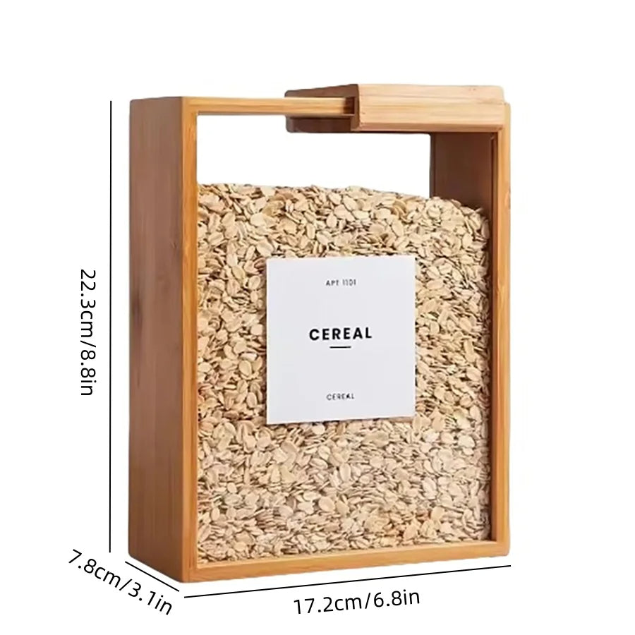 Natural Bamboo Dry Food Dispenser & Storage Solution